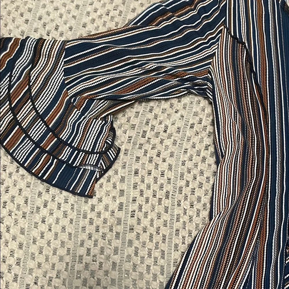 Sami & Jo Boho Striped Dress XL, Bell Sleeve Swing Dress, Festival Cottagecore - Picture 4 of 5